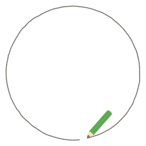 鉛筆の丸フレーム素材のフリーイラスト Clip art of pencil circle frame