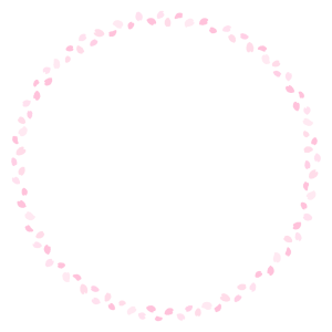 桜の花びらの丸フレーム素材のフリーイラスト Clip art of sakura-petal circle frame