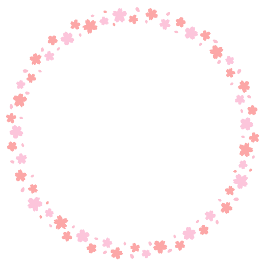 桜の花の丸フレーム素材のイラスト