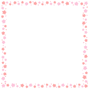 桜の花の正方形フレーム素材のフリーイラスト Clip art of akura square frame