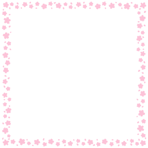 桜の花の正方形フレーム素材のフリーイラスト Clip art of akura square frame