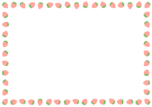 イチゴのフレーム素材のフリーイラスト Clip art of strawberry paper frame