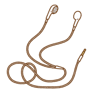 イヤホンのフリーイラスト Clip art of earphones