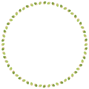 ドングリのフレーム素材のフリーイラスト Clip art of acorn circle frame