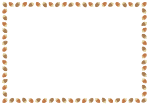 ドングリのフレーム素材のフリーイラスト Clip art of acorn paper frame