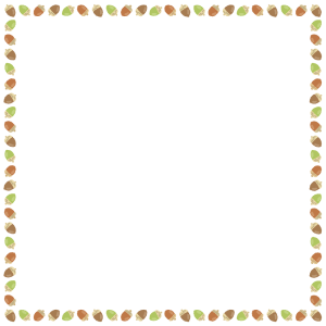 ドングリの正方形フレーム素材のフリーイラスト Clip art of acorn square frame