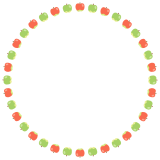 リンゴの丸フレーム素材のフリーイラスト Clip art of apple circle frame