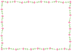 カーネーションのフレーム素材のフリーイラスト Clip art of carnation paper frame