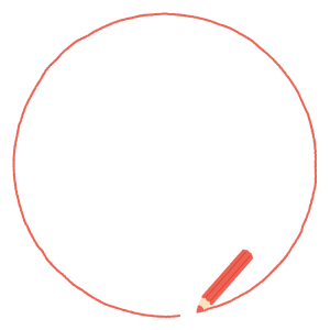 色鉛筆の丸フレーム素材のフリーイラスト Clip art of colored-pencil circle frame
