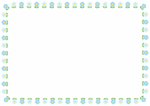 花のフレーム素材のフリーイラスト Clip art of flower paper frame