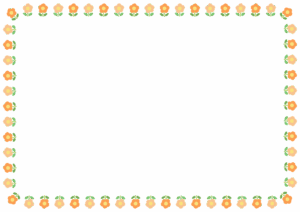 花のフレーム素材のフリーイラスト Clip art of flower paper frame