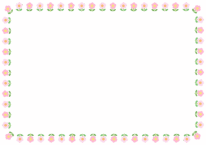 花のフレーム素材のフリーイラスト Clip art of flower paper frame