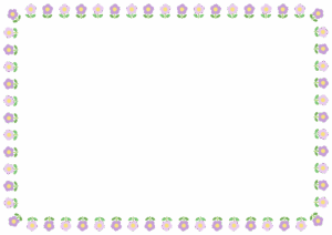 花のフレーム素材のフリーイラスト Clip art of flower paper frame