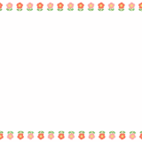 花のフレーム素材のフリーイラスト Clip art of flower paper frame