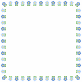 花の正方形フレーム素材のフリーイラスト Clip art of flower square frame