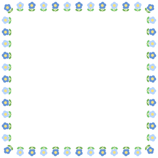 花の正方形フレーム素材