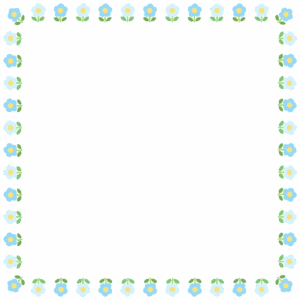 花の正方形フレーム素材のフリーイラスト Clip art of flower square frame