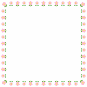 花の正方形フレーム素材のフリーイラスト Clip art of flower square frame