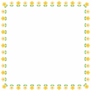 花の正方形フレーム素材のフリーイラスト Clip art of flower square frame