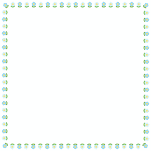 花の正方形フレーム素材のフリーイラスト Clip art of flower square frame