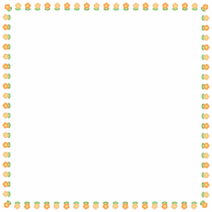 花の正方形フレーム素材のフリーイラスト Clip art of flower square frame