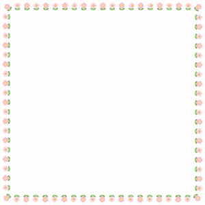 花の正方形フレーム素材のフリーイラスト Clip art of flower square frame