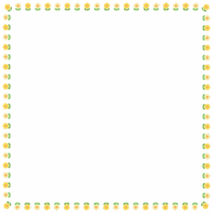 花の正方形フレーム素材のフリーイラスト Clip art of flower square frame