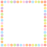 花の正方形フレーム素材のフリーイラスト Clip art of flower square frame