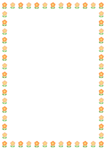 花のフレーム素材のフリーイラスト Clip art of flower paper frame