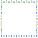 花の正方形フレーム素材のフリーイラスト Clip art of flower square frame