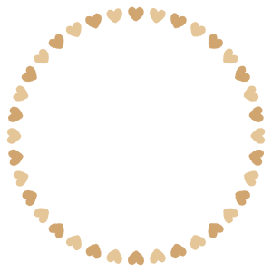 ハートの丸フレーム素材のフリーイラスト Clip art of heart circle frame