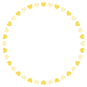ハートの丸フレーム素材のフリーイラスト Clip art of heart circle frame