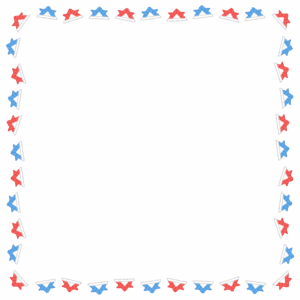 折り紙カブトの正方形フレーム素材のフリーイラスト Clip art of origami-kabuto square frame