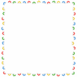 折り紙カブトの正方形フレーム素材のフリーイラスト Clip art of origami-kabuto square frame