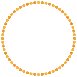ミカンの丸フレーム素材のフリーイラスト Clip art of mikan circle frame