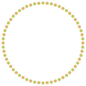 梨の丸フレーム素材のフリーイラスト Clip art of nashi circle frame