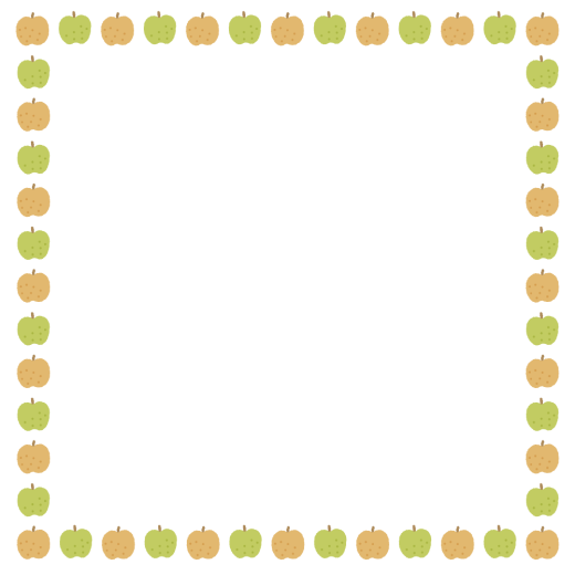 梨の正方形フレーム素材のイラスト