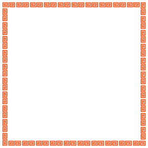 雷紋の正方形フレーム素材のフリーイラスト Clip art of raimon square frame