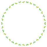 芽の丸フレーム素材のフリーイラスト Clip art of sprout circle frame