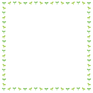 芽の正方形フレーム素材のフリーイラスト Clip art of sprout square frame