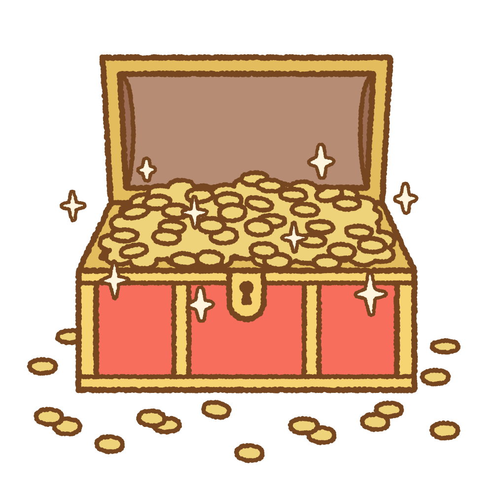 宝箱のフリーイラスト Clip art of treasure chest