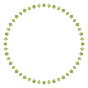 木の丸フレーム素材のフリーイラスト Clip art of tree circle frame