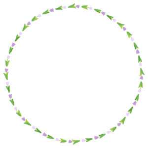 チューリップの丸フレーム素材のフリーイラスト Clip art of tulip circle frame
