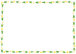 チューリップのフレーム素材のフリーイラスト Clip art of tulip paper frame