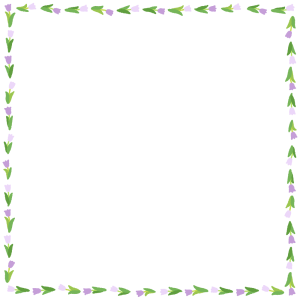 チューリップの正方形フレーム素材のフリーイラスト Clip art of tulip square frame