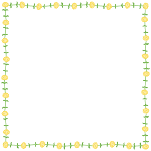 カーネーションの正方形フレーム素材のフリーイラスト Clip art of carnation square frame
