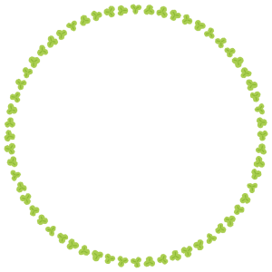 クローバーの丸フレーム素材のフリーイラスト Clip art of clover circle frame
