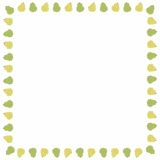洋梨の正方形フレーム素材のフリーイラスト Clip art of european-pear square frame