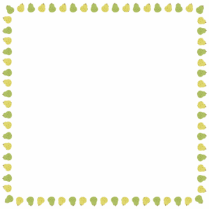 洋梨の正方形フレーム素材のフリーイラスト Clip art of european-pear square frame