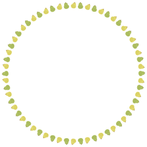 洋梨の丸フレーム素材のフリーイラスト Clip art of european-pear circle frame